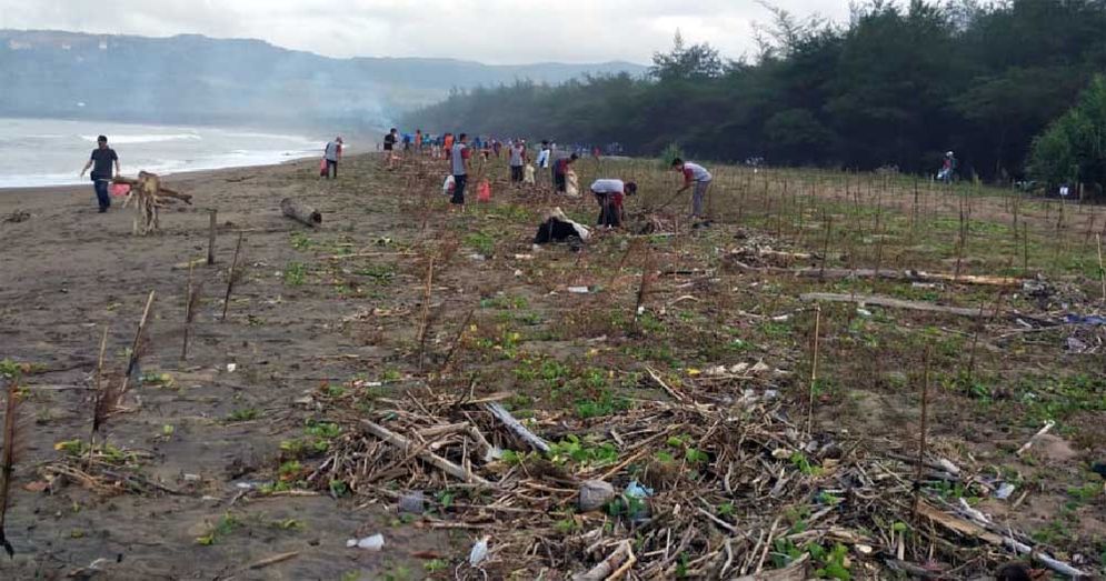 Kegiatan bersih pantai di Pancer Door