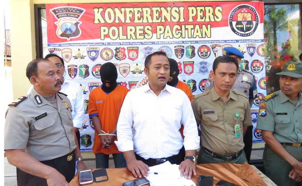 Konferensi pers Polres Pacitan terkait pengungkapan sejumlah kasus Selasa (07/08/2018)