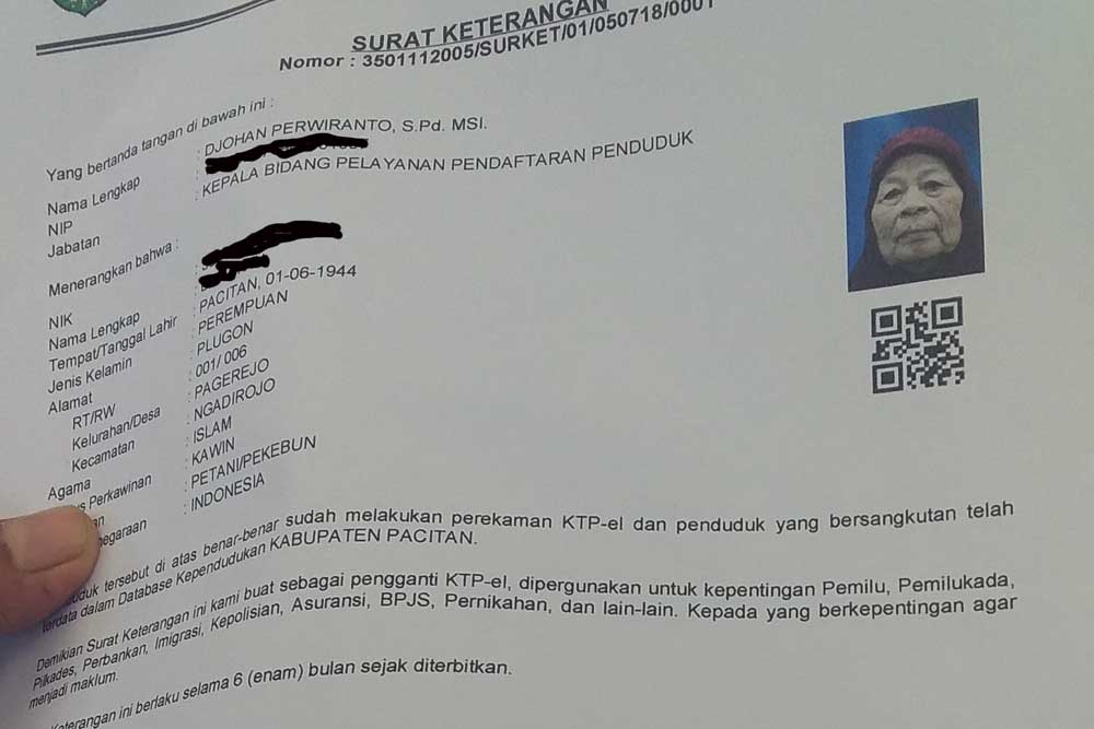 Surat keterangan pengganti KTP-el sementara