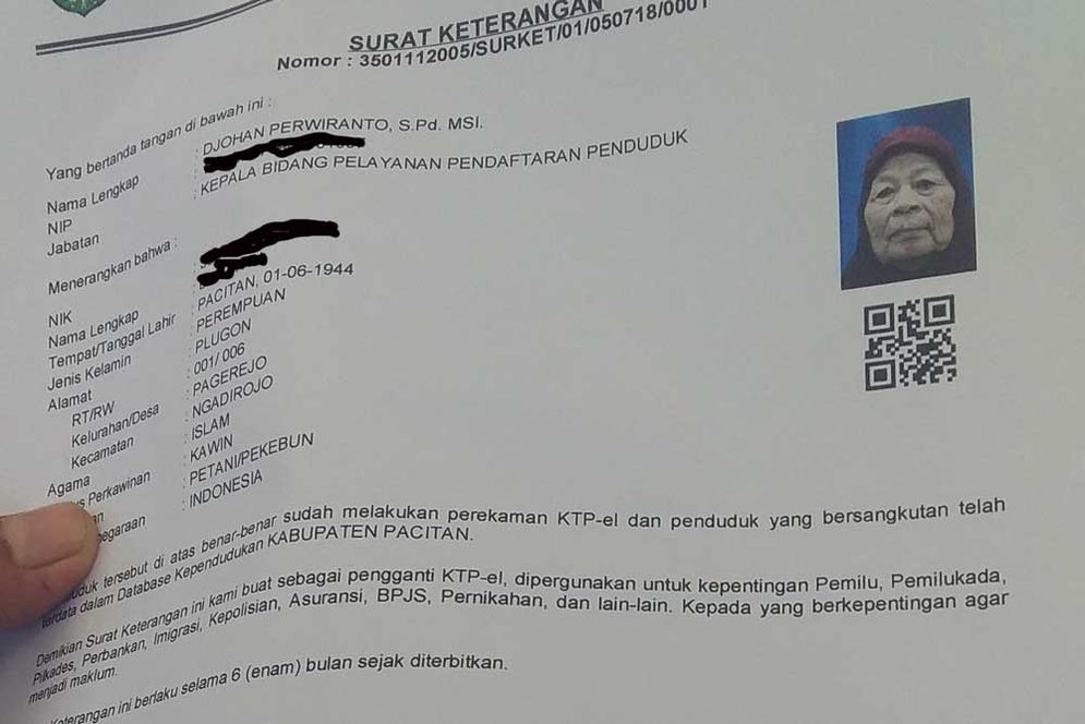 Surat keterangan pengganti KTP-el sementara