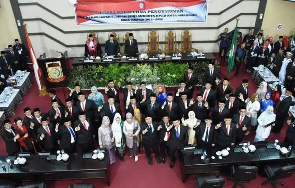 50 anggota DPRD Makassar untuk periode 2019-2024 dilantik, Senin (9/9/2019).