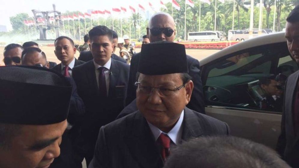 Ketua Umum Partai Gerindra Prabowo Subianto menghadiri pelantikan presiden dan wakil presiden terpilih, Joko Widodo-Ma'ruf Amin.