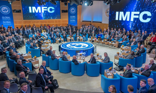 <p>Plenary meeting International Monetary and Financial Committee (IFMC) berlangsung di markas IMF selama Pertemuan Tahunan IMF/World Bank, 19 Oktober 2019, di Washington DC, Amerika Serikat.</p>
