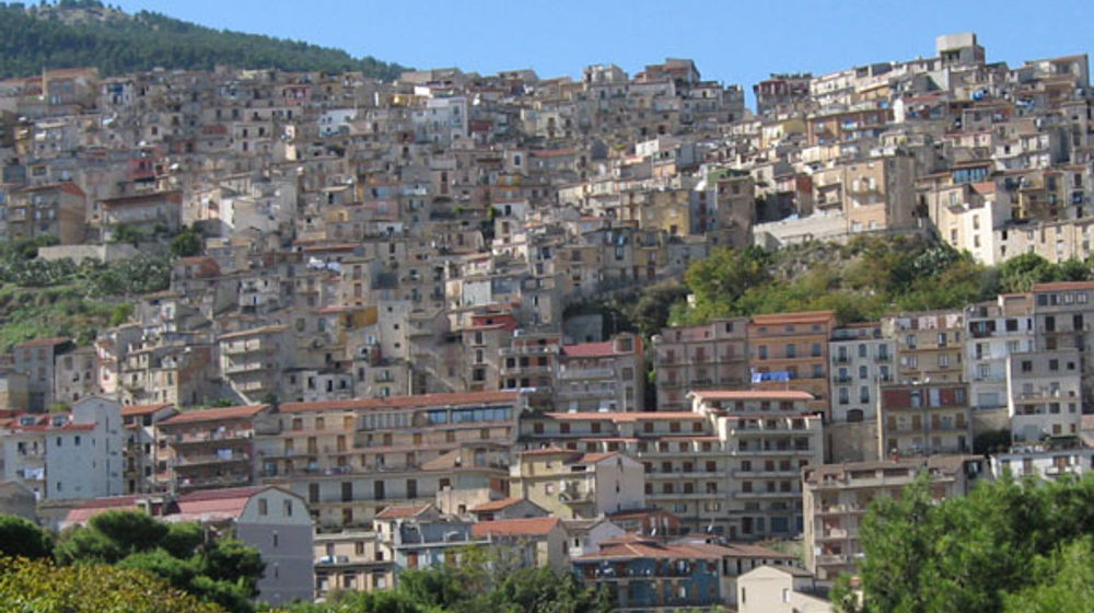 Cammarata City di Pulau Sisilia, Italia