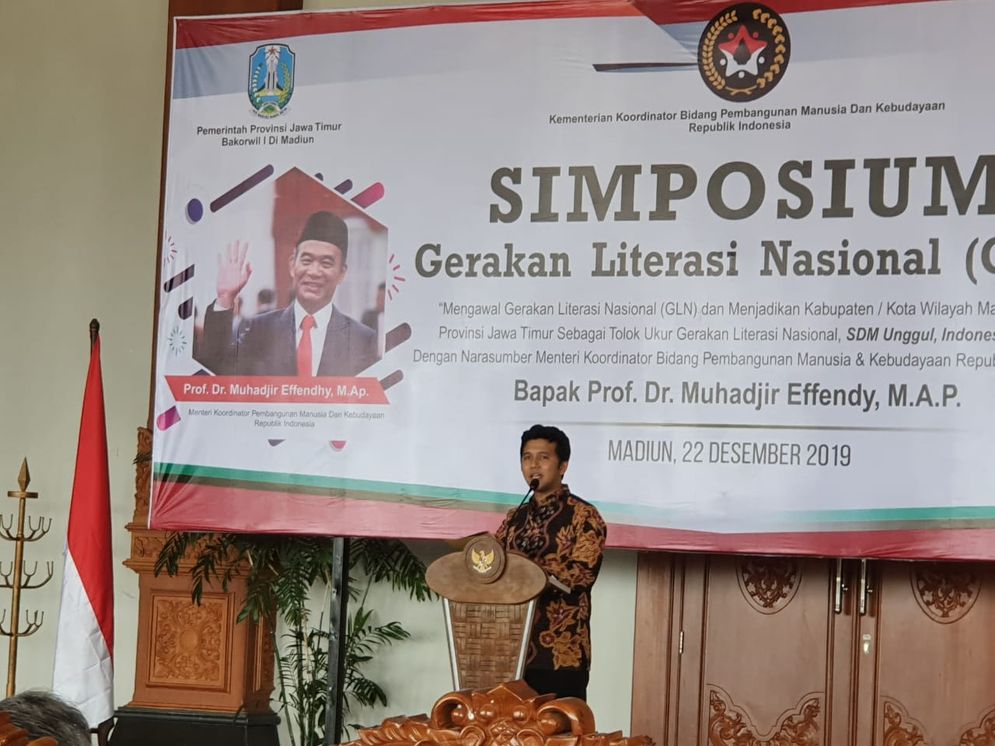 Wakil Gubernur Jawa Timur Hadiri Gerakan Literasi Nasional (GLN) 2019 se-Bakorwil Madiun