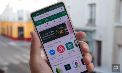 Tampilan playstore dalam smartphone