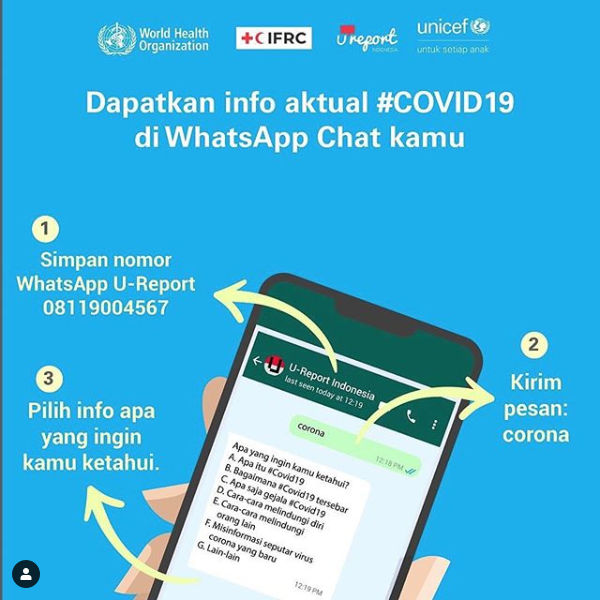 WhatsApp U-Report, Sarana Edukasi Corona Melalui Selular Pribadi