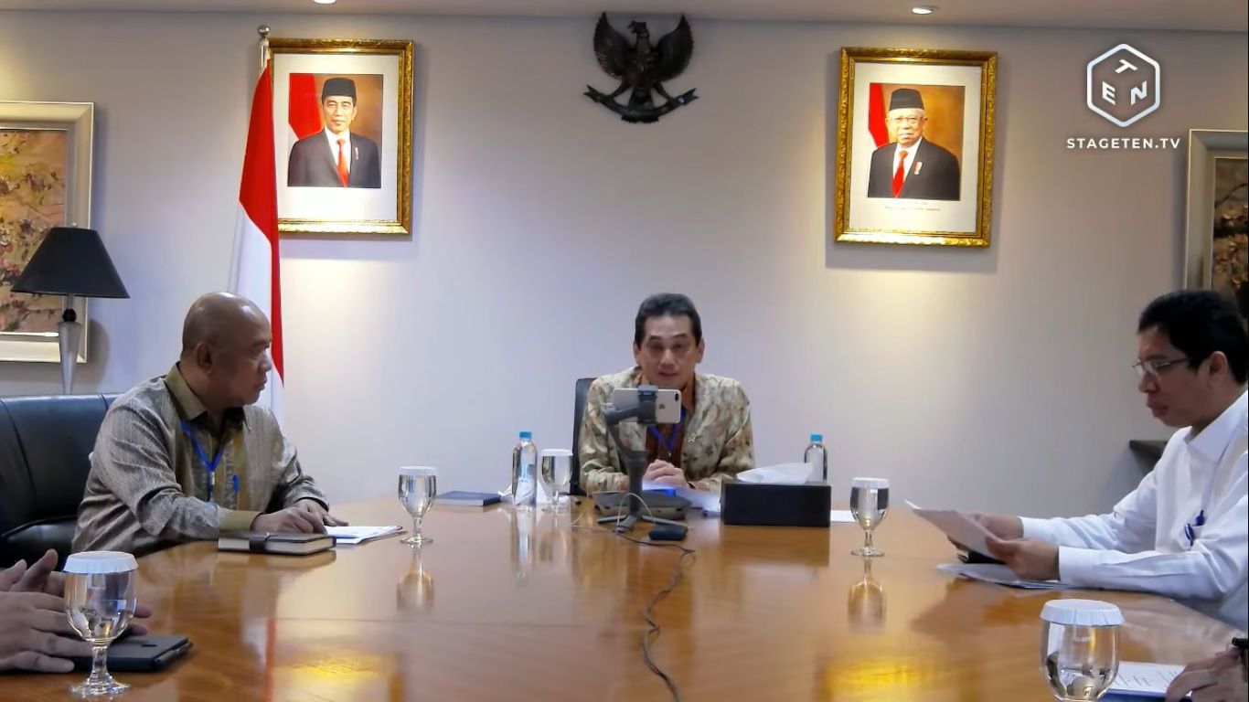<p>Menteri Perdagangan Agus Suparmanto dalam video konferensi pers Rabu, 18 Maret (Sumber: Youtube)</p>
