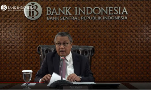 <p>Gubernur BI Perry Warjiyo dalam Live Streaming Pembacaan Hasil Rapat Dewan Gubernur (RDG), Kamis, 19 Maret 2020 (Sumber: YouTube)</p>
