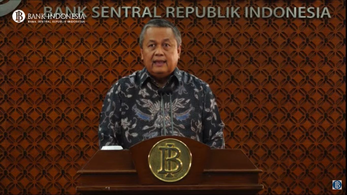 <p>Gubernur Bank Indonesia (BI) Perry Warjiyo dalam telekonferensi BI melalui kanal YouTube. / YouTube Bank Indonesia</p>
