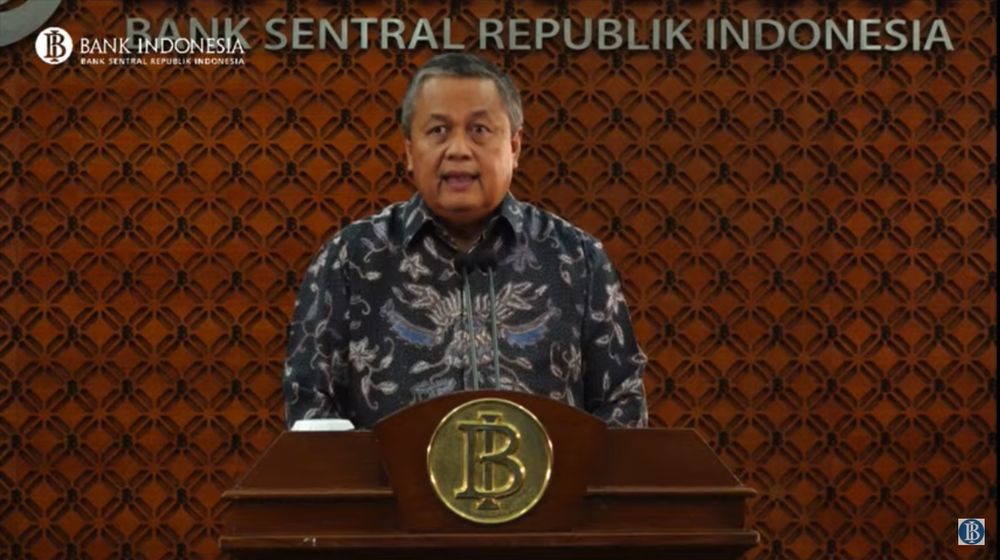 <p>Gubernur Bank Indonesia (BI) Perry Warjiyo dalam telekonferensi BI melalui kanal YouTube. / YouTube Bank Indonesia</p>
