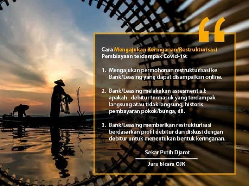 <p>OJK merilis aturan restrukturisasi kredit bagi UMKM hingga pekerja informal harian seperti ojek online. / OJK</p>
