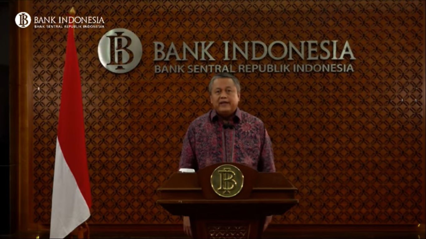 <p>Perry Warjiyo dalam konferensi video pada Selasa, 24 Maret 2020 yang disiarkan melalui kanal YouTube Bank Indonesia</p>
