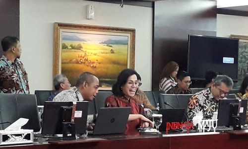 <p>Menteri Keuangan Sri Mulyani di Kantor Ditjen Pajak. / Dok. Ditjen Pajak</p>
