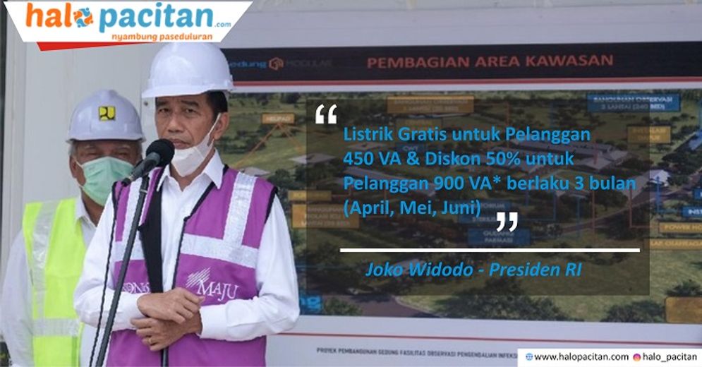 Presiden Republik Indonesia, Joko Widodo, Pemerintahkan berikan subsidi dan gratiskan listrik 450 VA
