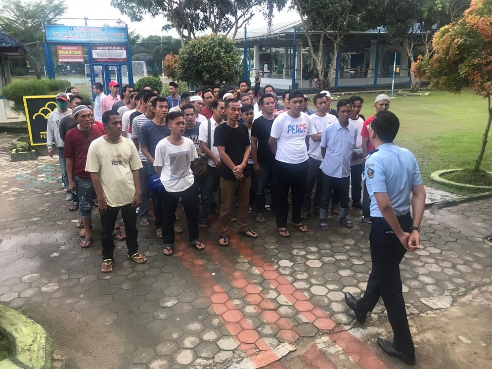 Pembekalan 60 narapida Lapas Narkotika Kelas IIA Bandar Lampung sebelum dirumahkan.