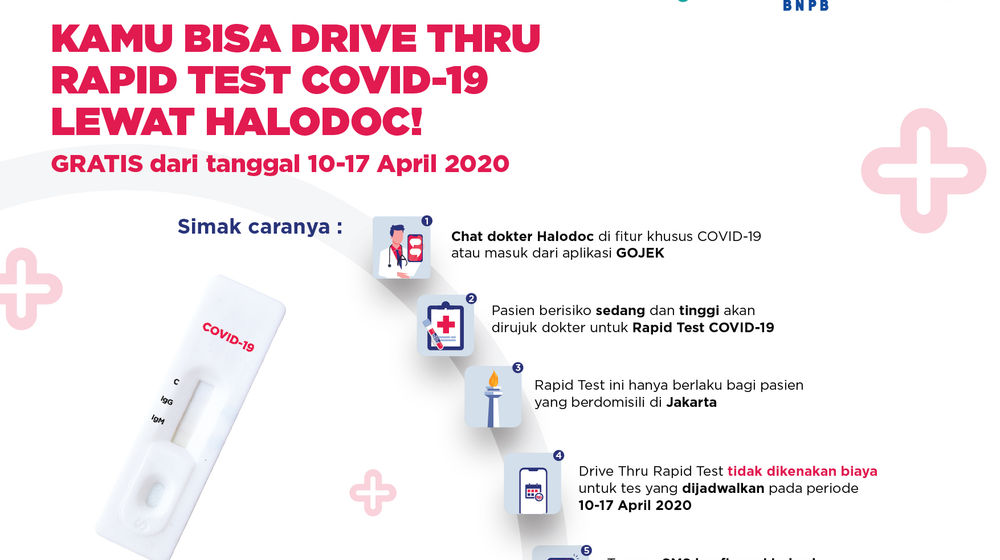 <p>Halodoc dan Gojek Sediakan Rapid Test Drive Thru (Sumber: Halodoc)</p>
