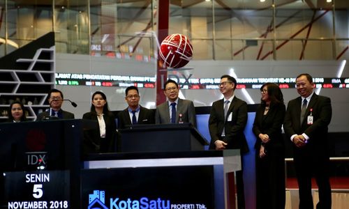 <p>PT Kota Satu Properti Tbk (SATU) melakukan pencatatan saham perdana (IPO) di Bursa Efek Indonesia pada 5 November 2018. / Dok. PT Kota Satu Propeti Tbk</p>
