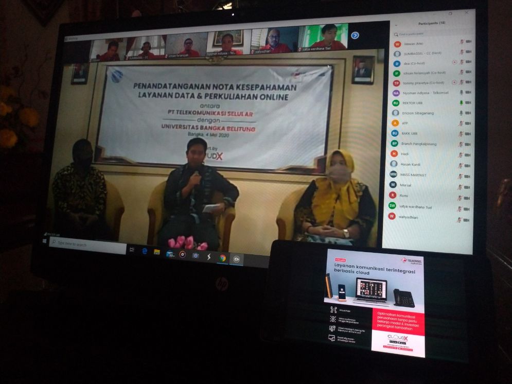 Suasana MoU Telkomsel dengan UBB melalui layanan CloudX Telkomsel