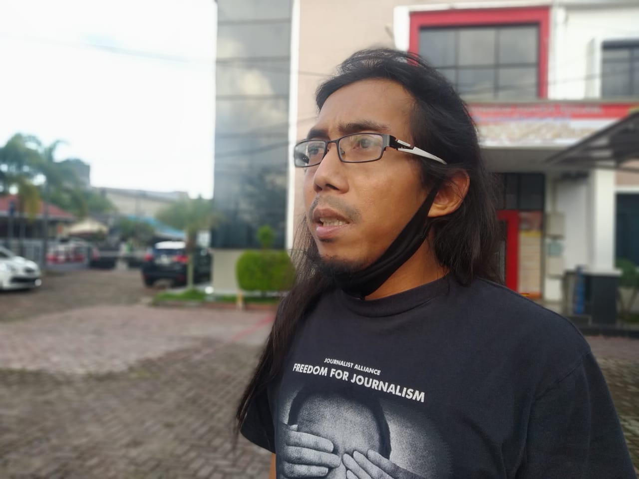 Diananta Putra Sumedi saat berada di Kantor Ditreskrimsus Polda Kalsel