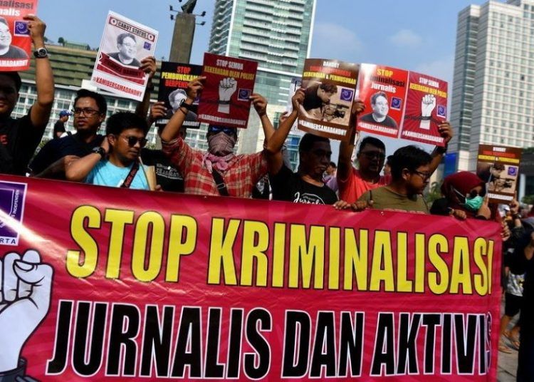 Ilustrasi aksi kriminalisasi wartawan