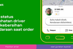 <p>Pemeriksaan suhu tubuh mitra driver Gojek. / Gojek.com</p>