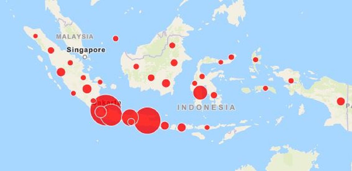 <p>Peta persebaran COVID-19 di Indonesia. / Covid19.go.id</p>
