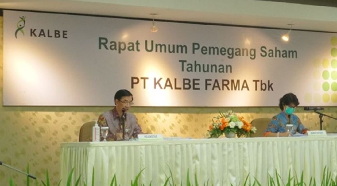 <p>Direktur Utama PT Kalbe Farma Tbk Vidjongtius dalam RUPST perseroan. / Kalbe.co.id</p>
