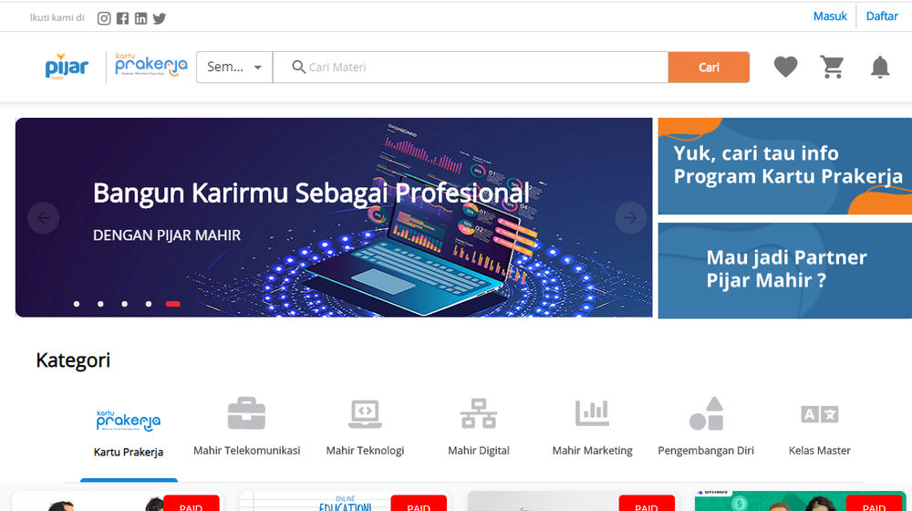 <p>Laman Muka Pijar Mahir/ TrenAsia</p>
