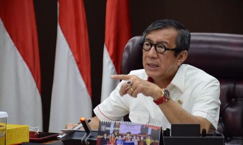 <p>Menteri Hukum dan HAM, Yasonna H. Laoly. / Facebook @KemenkumhamRIofficial</p>
