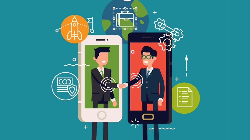 Ilustrasi kredit online fintech peer to peer (P2P) lending.