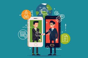 Ilustrasi kredit online fintech peer to peer (P2P) lending. 