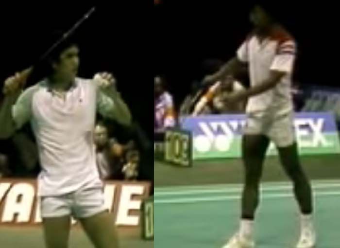 <p>Pertandingan Icuk Sugiarto (kiri) dan Liem Swie King pada 8 Mei 1983 /Youtube</p>
