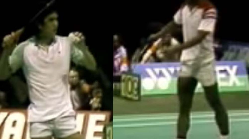 <p>Pertandingan Icuk Sugiarto (kiri) dan Liem Swie King pada 8 Mei 1983 /Youtube</p>