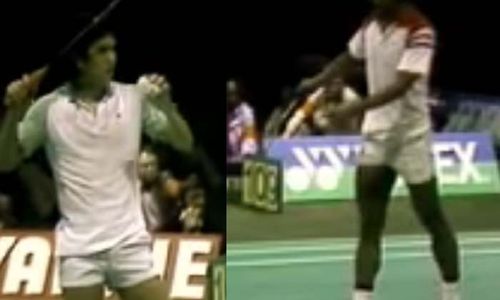 <p>Pertandingan Icuk Sugiarto (kiri) dan Liem Swie King pada 8 Mei 1983 /Youtube</p>