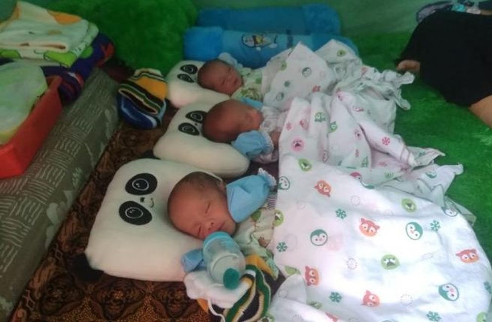 Tiga bayi kembar anak guru honorer di Musibanyuasin