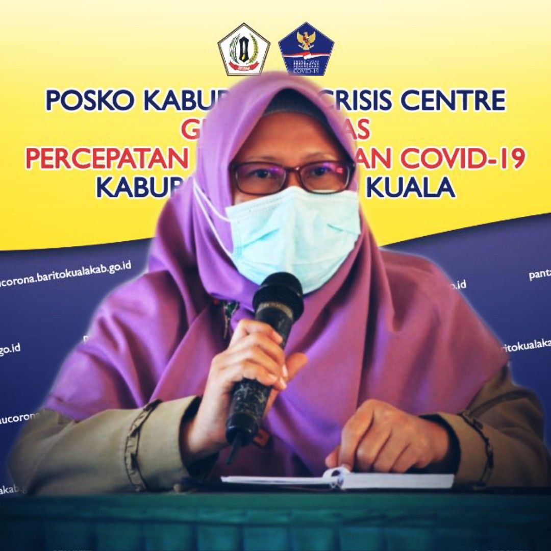 Jubir Gugus tugas P2 Batola dr Azizah menyampaikan rilis data harian Covid-19 Batola