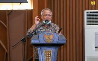 Menteri PUPR Basuki Hadimuljono dalam rapat kerja Kementerian PUPR, Senin, 22 Juni 2020. / Dok, Kementerian PUPR
