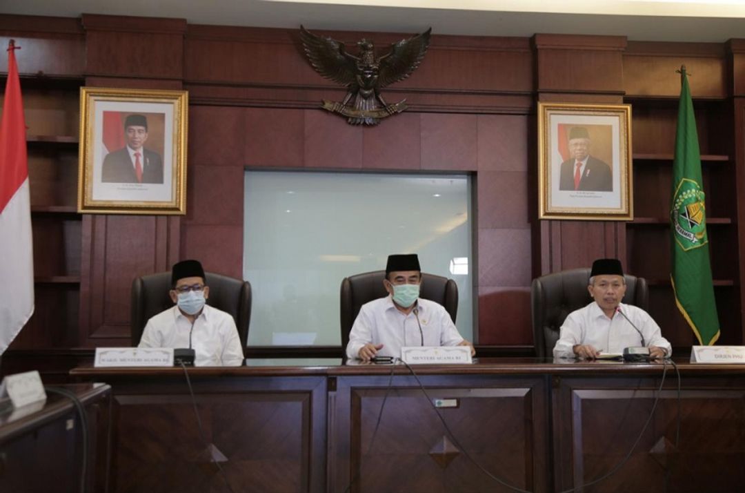 <p>Menteri Agama Fachrul Razi memastikan pondok pesantren dan lembaga pendidikan agama tetap belajar dari rumah. / Kemenag.go.id</p>
