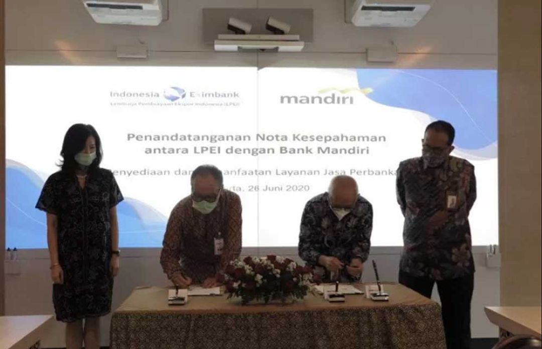 <p>Penandatanganan kerjasama LPEI dan Bank Mandiri/Foto: LPEI</p>
