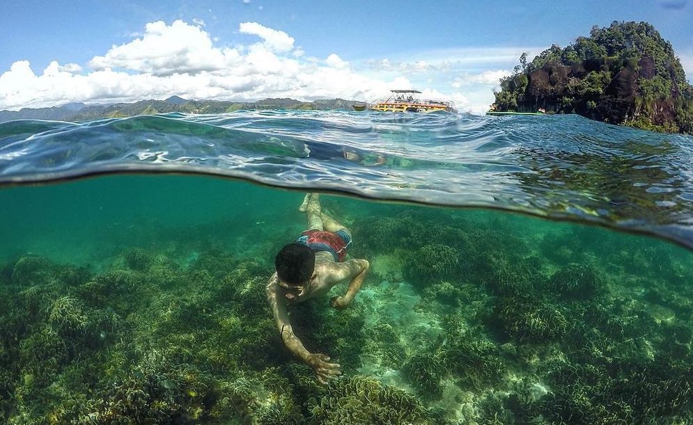 Wisatawan tengah menyelam di kawasan Pulau Cubadak/ Foto: phinemo