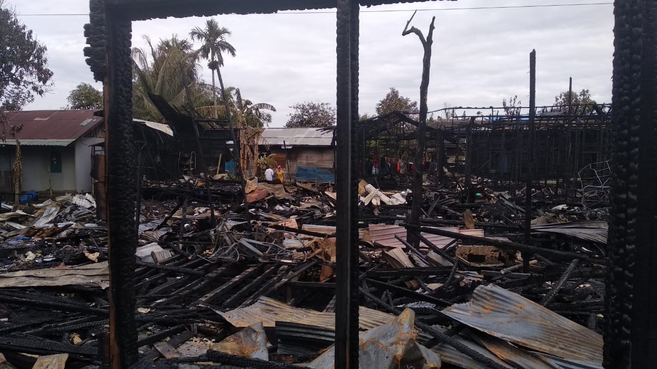 Kondisi rumah pasca kebakaran dini hari tadi