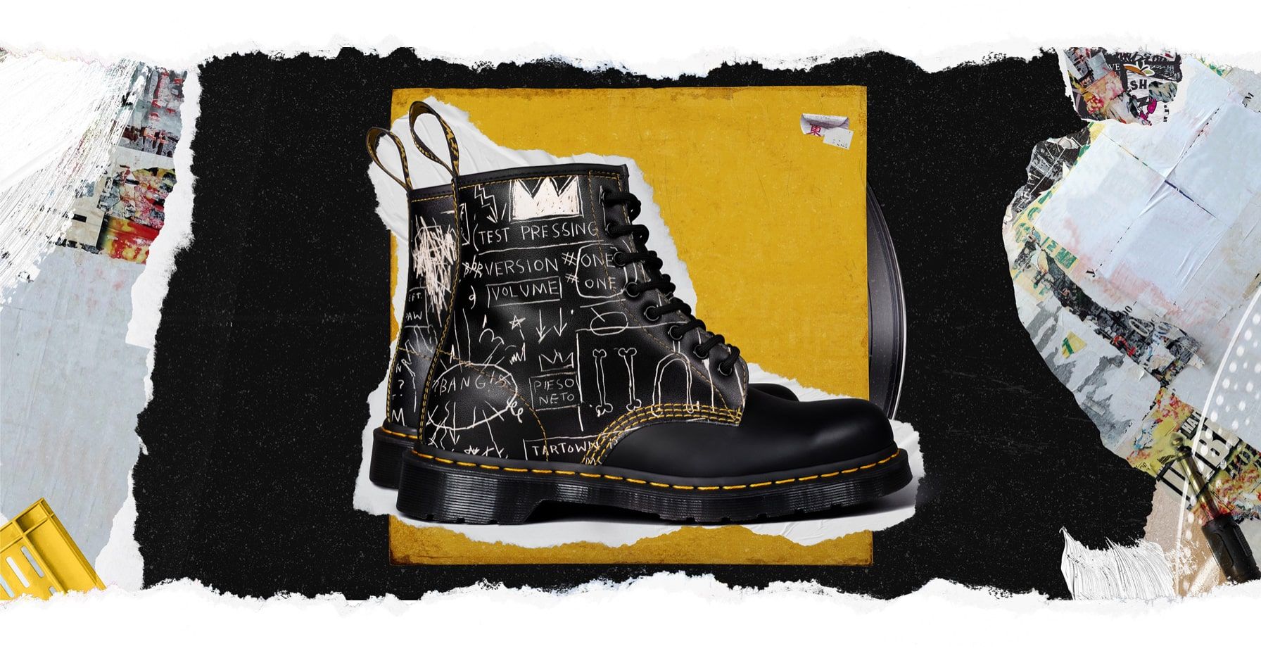 Koleksi teranyar Dr. Martens dengan lukisan karya Jean-Michel Basquiat.