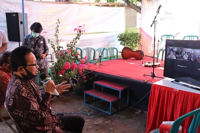 Wakil Walikota Yogyakarta Heroe Poerwadi saat launching Kampung Cerdas Sanggrahan.