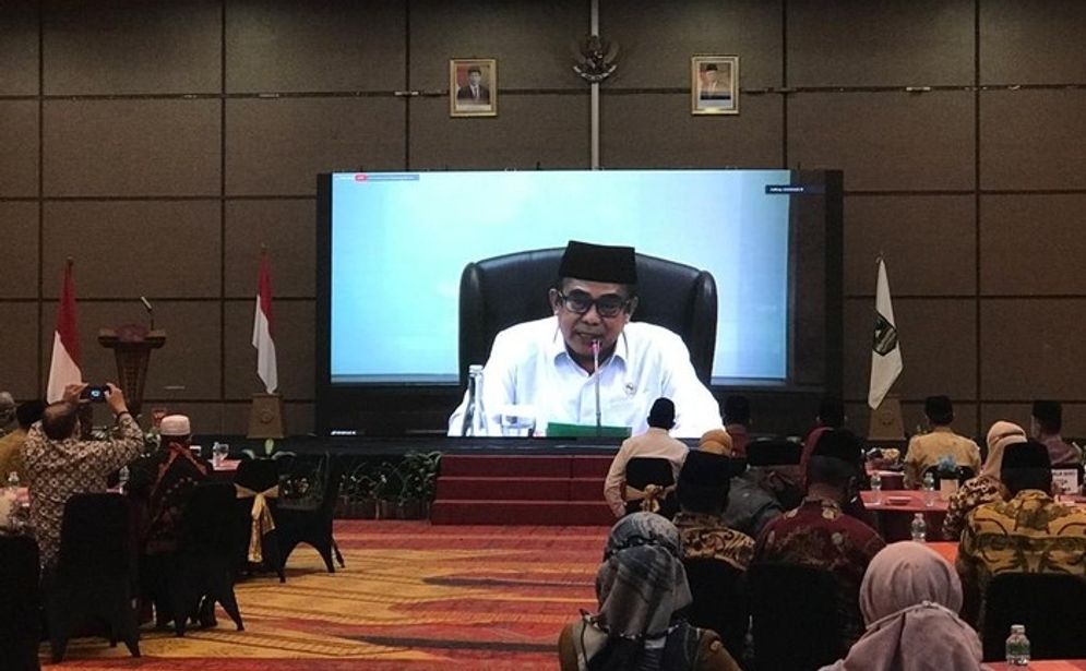 Menteri Agama RI Jenderal Purn Fachrul Razi resmi meluncurkan MTQ Tingkat Nasional XXVIII secara virtual/Foto: detikcom