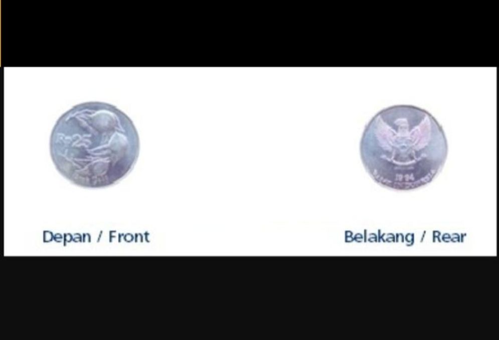 Pecahan Rp25 yang telah ditarik peredarannya.