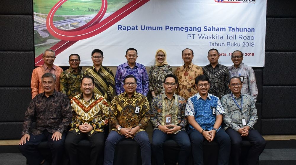 <p>PT Waskita Toll Road telah melaksanakan Rapat Umum Pemegang Saham Tahunan (RUPS T) untuk Tahun Buku 2018 pada hari Rabu, 16 April 2019, bertempat di Hotel Dafam, Jakarta Timur. RUPS T dihadiri oleh jajaran Direksi, Dewan Komisaris dan para Pemegang Saham dari PT Waskita Toll Road yaitu PT Waskita Karya Tbk., PT Taspen (Persero) dan PT Sarana Multi Infrastruktur (Persero). / Wtr.co.id</p>
