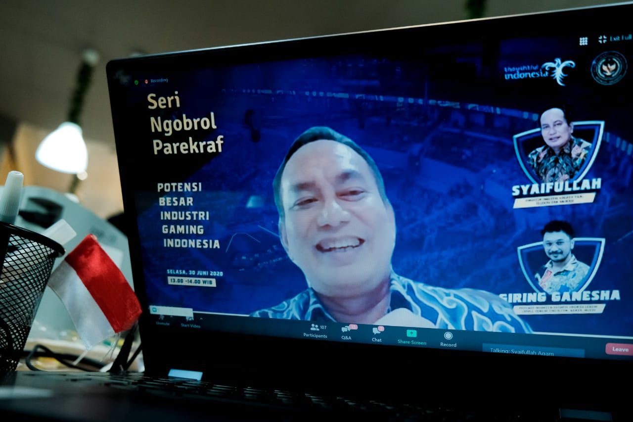<p>webinar Potensi Besar Industri Gaming Indonesia. / Dok. kemenparekraf</p>
