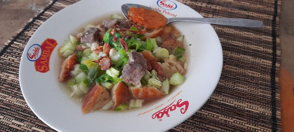 Model gendum kuah daging