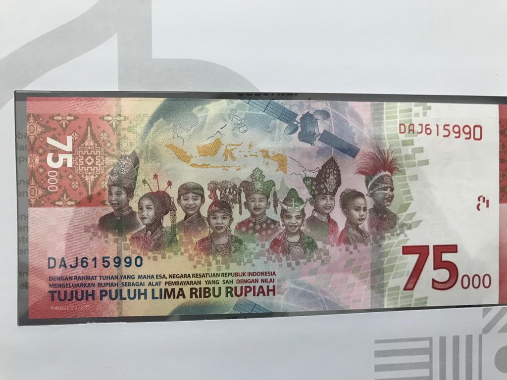 Penampakan mata uang Rp 75.000